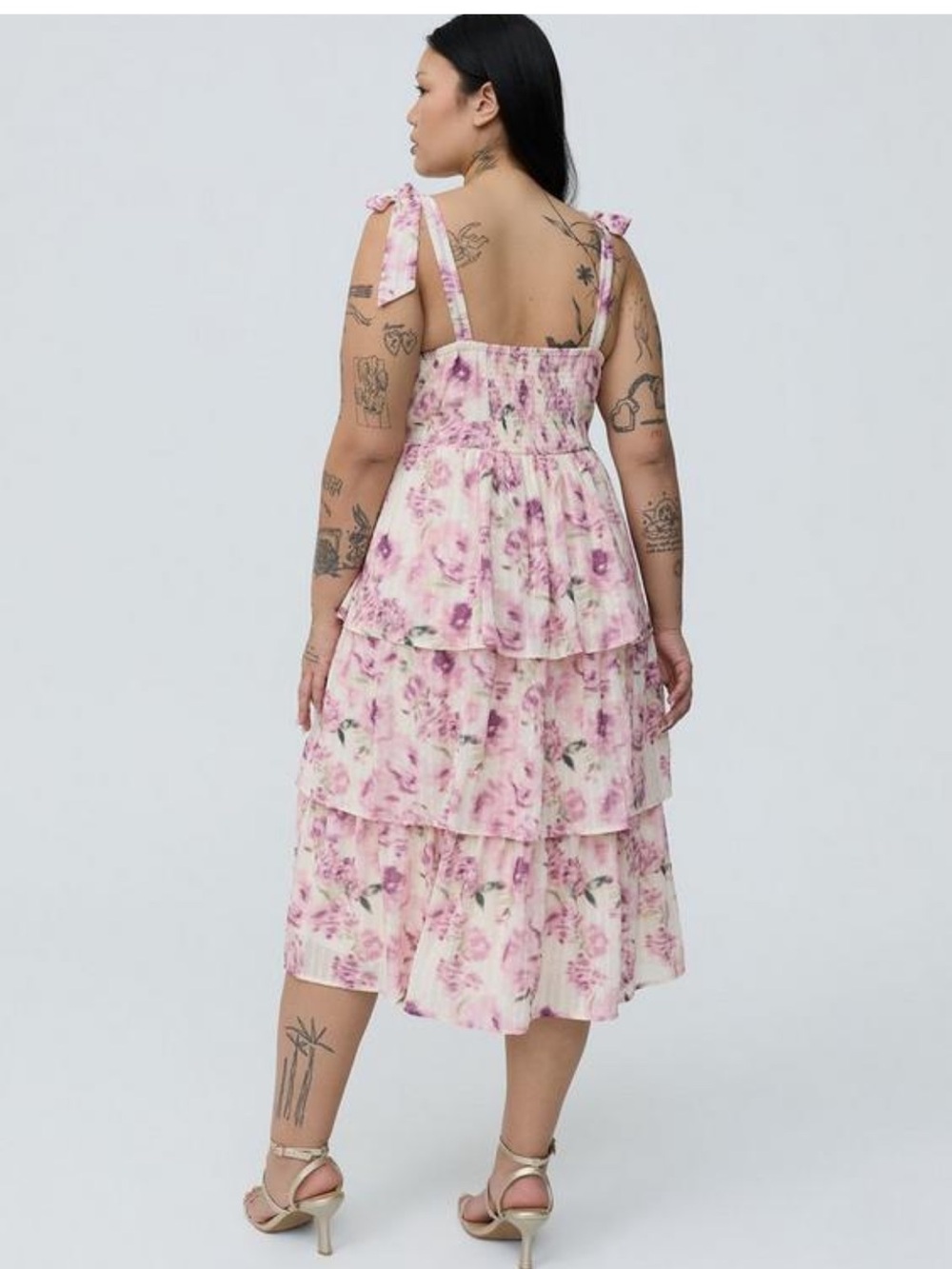 Torrid Floral Tiered Midi Dress - Women's - Picture 3 of 6